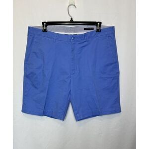 Cremieux Men's Size 40 Blue Chino Flat Front Shorts Comfort Stretch Cotton Blend